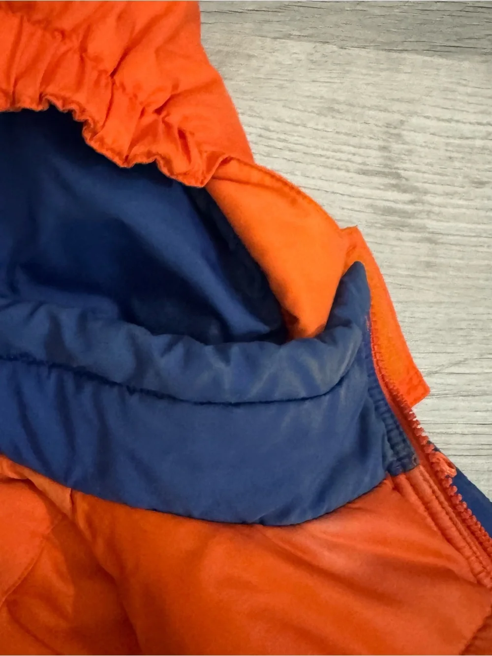 Rare Vintage L.L. Bean Kids Neon Orange , Black & Blue Ski Jacket With Hood